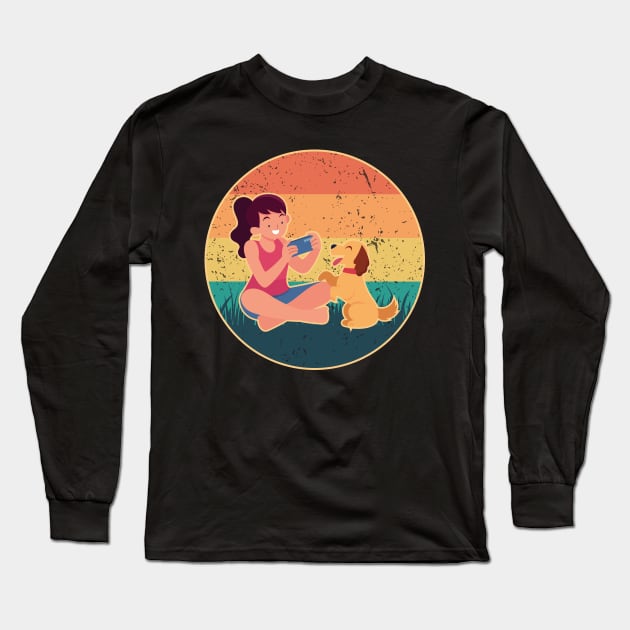 Just A Girl And Her Dog Long Sleeve T-Shirt by GShow